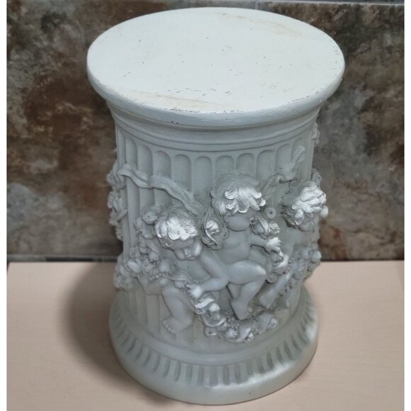 Decorative Column Pillar Plaster Cherub Carving Putti Floral Leafy Motif - Picture 5 of 13